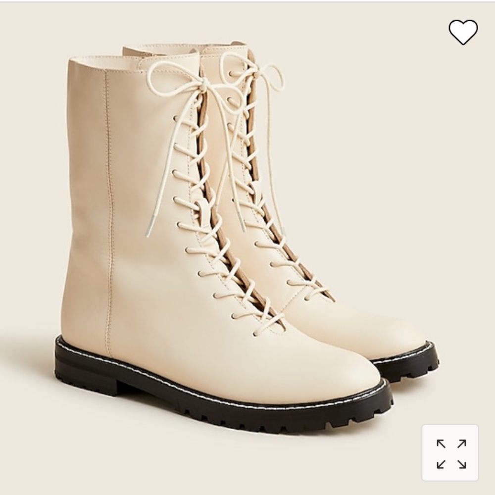 J. Crew Gwen Lug-Sole Leather Lace-Up Boots